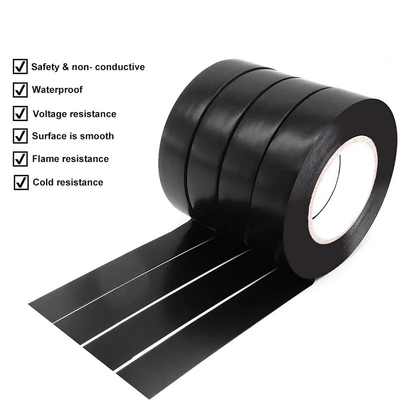 شريط كهربائي PVC شديد التحمل مخصص مثبطات اللهب الأسود